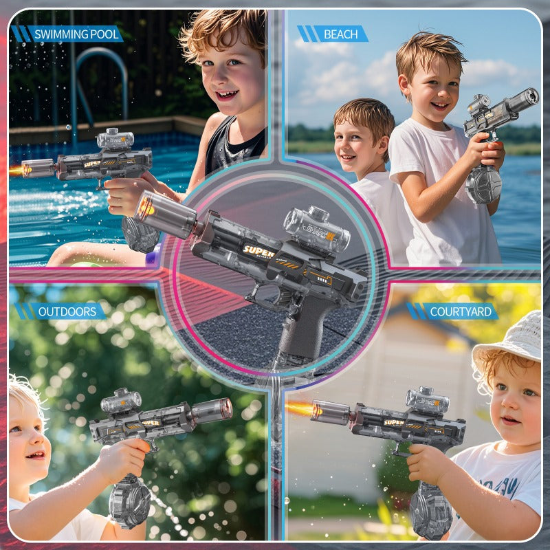 Unleash Summer Fun with the Powerful LED Electric Water Gun for Kids - Ultimate Outdoor Toy for Exciting Water Battles!