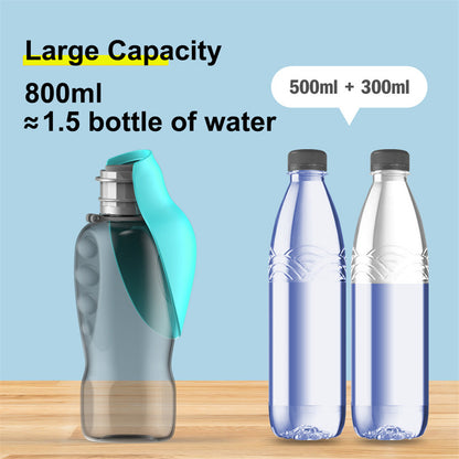 Portable 800Ml Dog Water Bottle - Leakproof & Foldable Bowl for Outdoor Adventures with Your Pet