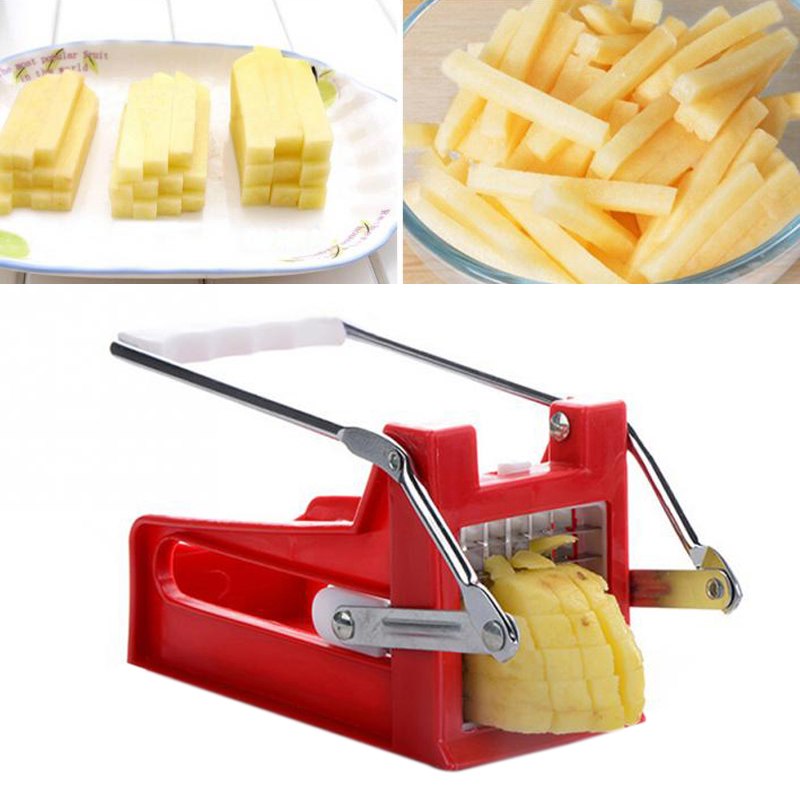 Kitchen Gadgets 2 Blades Potato Cutter Chopper Stainless French Fries Slicer for Kitchen Cortador De Vegetales Home Kitchen Tool