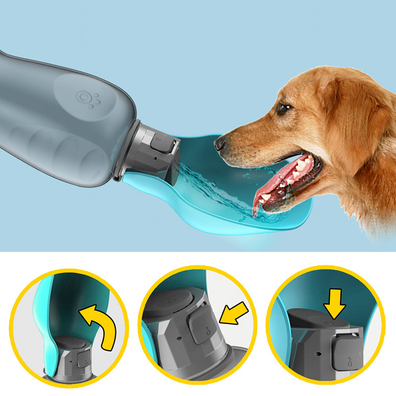 Portable 800Ml Dog Water Bottle - Leakproof & Foldable Bowl for Outdoor Adventures with Your Pet