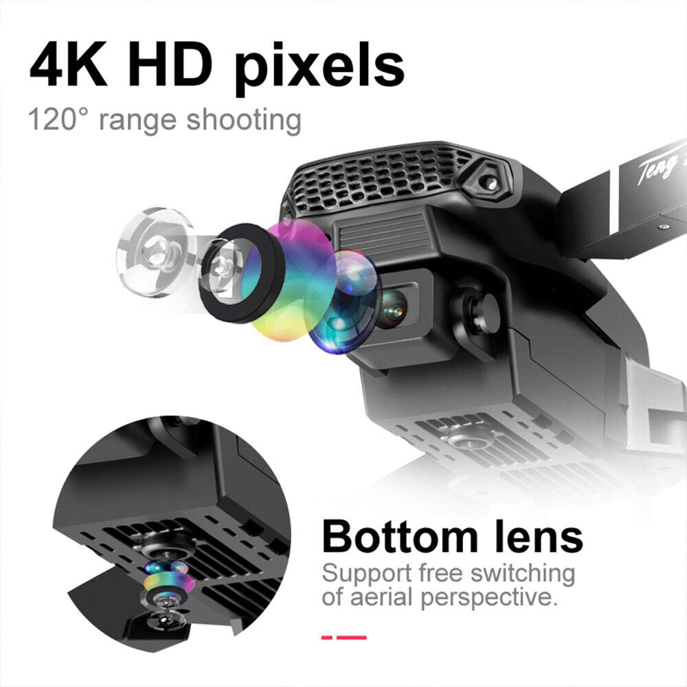 Elevate Your Aerial Adventures with the E88 Pro WIFI FPV Quadcopter - Foldable HD 4K Dual Camera Drone