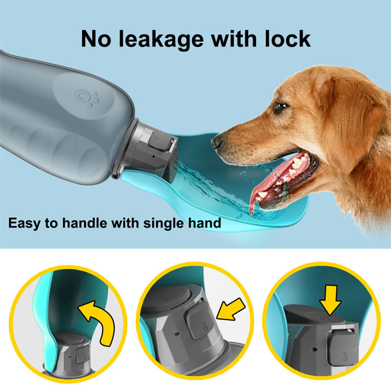 Portable 800Ml Dog Water Bottle - Leakproof & Foldable Bowl for Outdoor Adventures with Your Pet