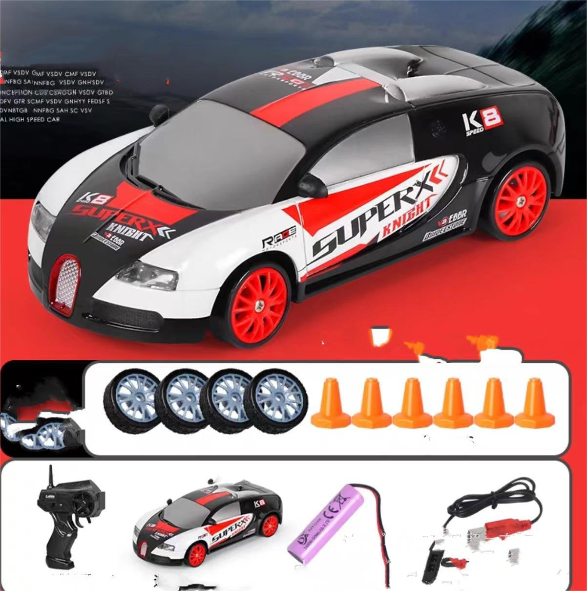 Experience Thrilling High-Speed Drifting with the 2.4G 4WD RC Drift Car - Perfect Gift for Kids!