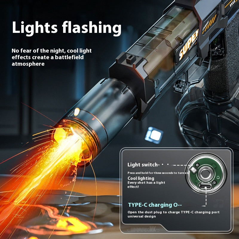 Unleash Summer Fun with the Powerful LED Electric Water Gun for Kids - Ultimate Outdoor Toy for Exciting Water Battles!
