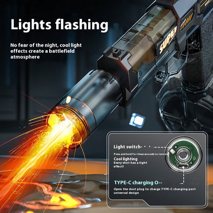 Unleash Summer Fun with the Powerful LED Electric Water Gun for Kids - Ultimate Outdoor Toy for Exciting Water Battles!