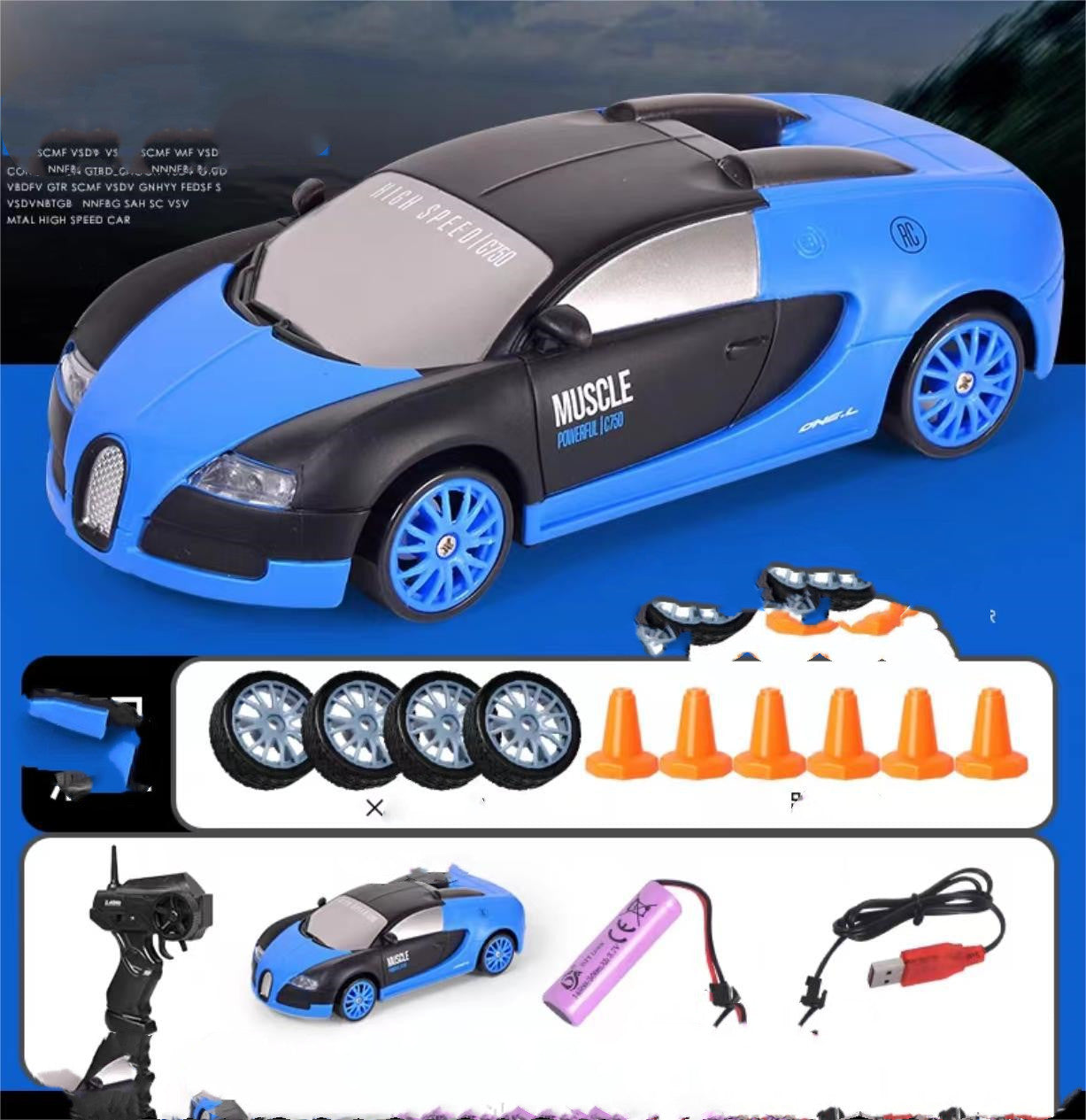 Experience Thrilling High-Speed Drifting with the 2.4G 4WD RC Drift Car - Perfect Gift for Kids!
