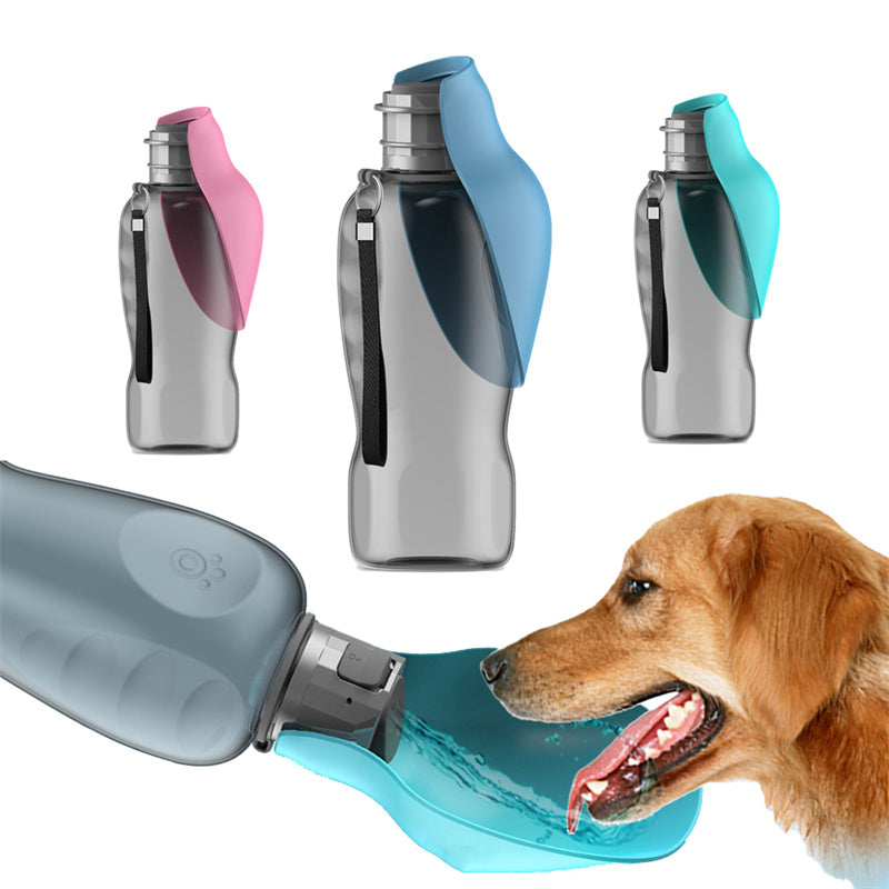 Portable 800Ml Dog Water Bottle - Leakproof & Foldable Bowl for Outdoor Adventures with Your Pet