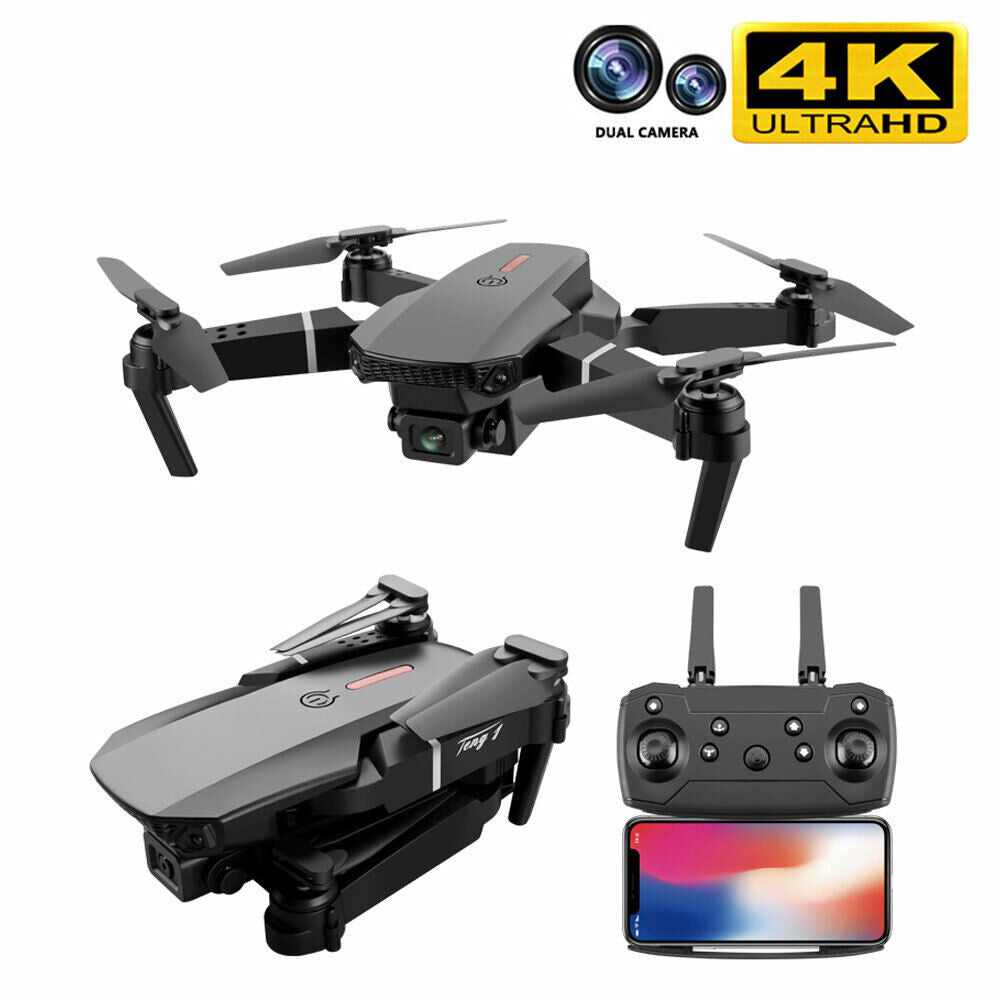 Elevate Your Aerial Adventures with the E88 Pro WIFI FPV Quadcopter - Foldable HD 4K Dual Camera Drone