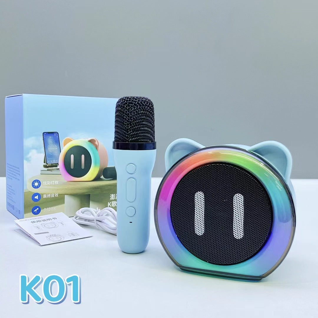 Bluetooth Karaoke Speaker and Wireless Kids Microphone